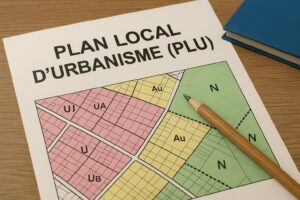 Document du Plan Local d’Urbanisme analysé par un géomètre-expert du Cabinet VAILLES pour vérifier la constructibilité d’un terrain et les règles d’urbanisme locales.